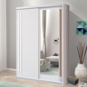 Effect 2 Sliding Door Wardrobe 150cm - shown in a bedroom setting, 150cm wide