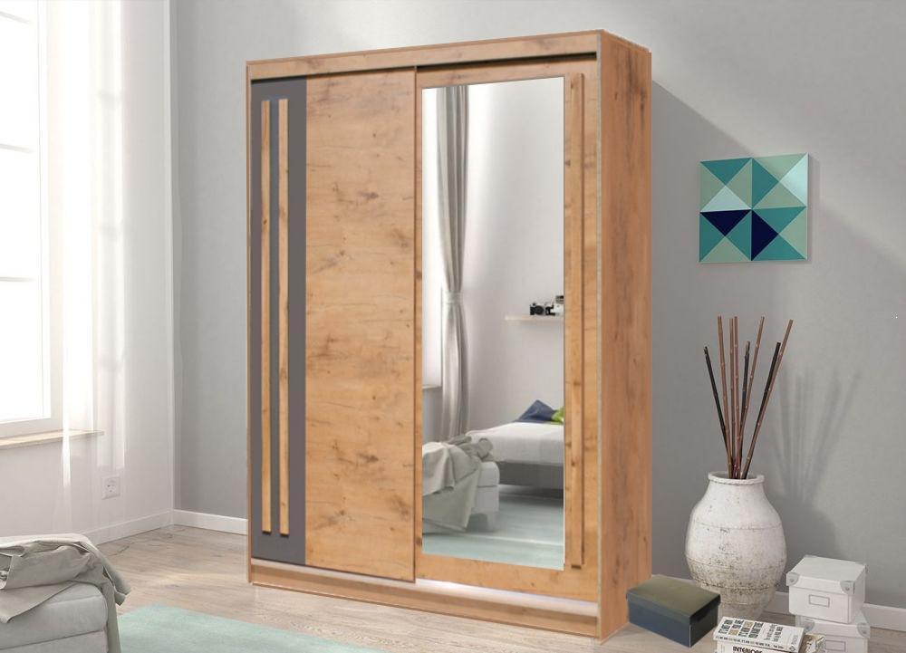 Effect 2 Sliding Door Wardrobe 175cm - side profile showing the depth