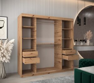 Boliwia Sliding Door Wardrobe 200cm - close detail of the door finish and handle