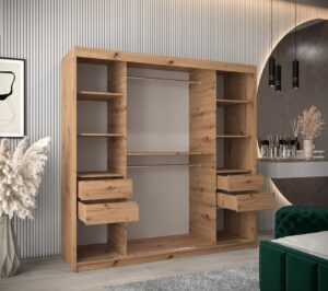 Tokyo I Sliding Door Wardrobe 200cm - close detail of the door finish and handle