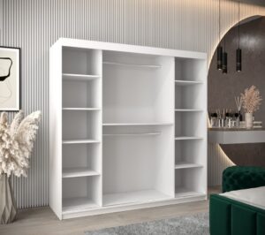 Verona 04 Sliding Door Wardrobe 200cm - interior layout with the doors open