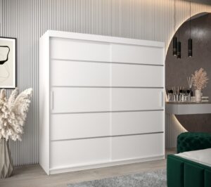 Verona 01 Sliding Door Wardrobe 200cm - front view with the doors closed