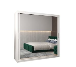 Tokyo III Sliding Door Wardrobe 200cm - shown in a bedroom setting, 200cm wide