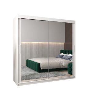 Tokyo III Sliding Door Wardrobe 200cm - shown in a bedroom setting, 200cm wide
