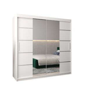 Verona 04 Sliding Door Wardrobe 200cm - shown in a bedroom setting, 200cm wide