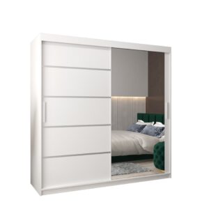 Verona 02 Sliding Door Wardrobe 200cm - shown in a bedroom setting, 200cm wide