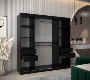 Tokyo II Sliding Door Wardrobe 200cm - close detail of the door finish and handle