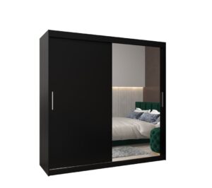 Tokyo II Sliding Door Wardrobe 200cm - shown in a bedroom setting, 200cm wide