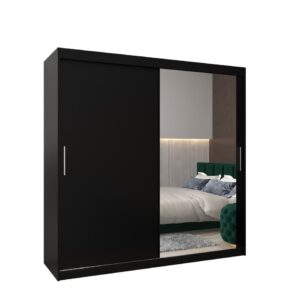 Tokyo II Sliding Door Wardrobe 200cm - shown in a bedroom setting, 200cm wide