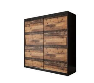 Tilburg Sliding Door Wardrobe 200cm in Dark Oak - shown in a bedroom setting, 200cm wide