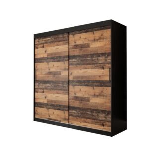 Tilburg Sliding Door Wardrobe 200cm in Dark Oak - shown in a bedroom setting, 200cm wide
