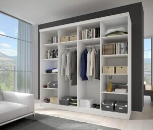 Multi 32 Sliding Mirror Door Wardrobe 233cm - close detail of the door finish and handle