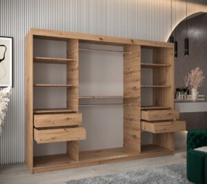 Tokyo I Sliding Door Wardrobe 250cm - close detail of the door finish and handle
