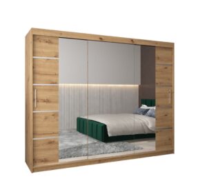 Verona 04 Sliding Door Wardrobe 250cm - side profile showing the depth