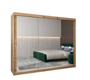 Tokyo III Sliding Door Wardrobe 250cm - side profile showing the depth