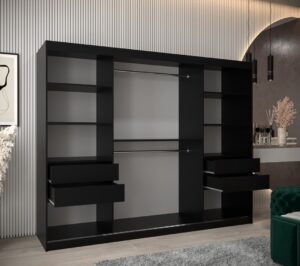 Tokyo II Sliding Door Wardrobe 250cm - close detail of the door finish and handle