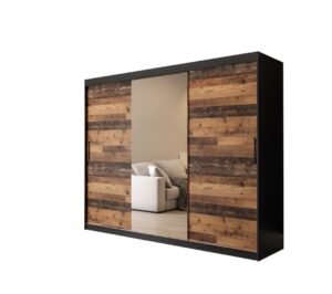 Tilburg I Sliding Door Wardrobe 250cm in Dark Oak - shown in a bedroom setting, 250cm wide