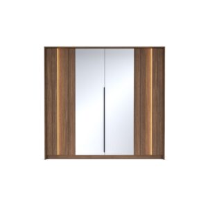 Amaro Hinged Door Wardrobe 223cm in Oak Dunin - side profile showing the depth