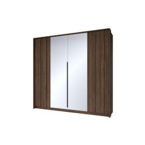 Amaro Hinged Door Wardrobe 223cm in Oak Dunin - close detail of the door finish and handle