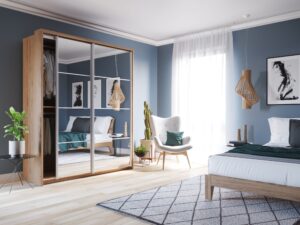 Arti AR-17 Sliding Door Wardrobe 180cm - shown in a bedroom setting, 180cm wide