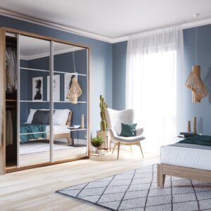 Arti AR-17 Sliding Door Wardrobe 180cm - shown in a bedroom setting, 180cm wide
