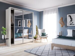 Arti AR-17 Sliding Door Wardrobe 180cm - close detail of the door finish and handle