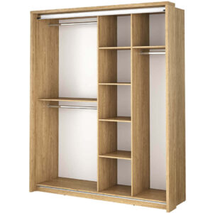 Arti AR-17 Sliding Door Wardrobe 180cm - interior layout with the doors open