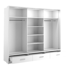 Arti 23 - 3 Sliding Door Wardrobe 250cm - side profile showing the depth