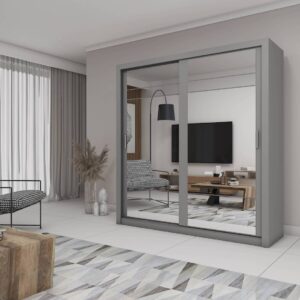 Arti AR-08 Sliding Door Wardrobe 203cm - close detail of the door finish and handle