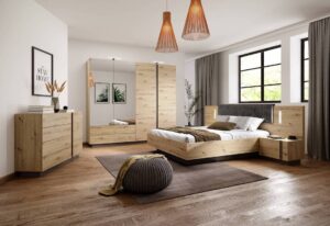 Arco Hinged Door Wardrobe 220cm - close detail of the door finish and handle