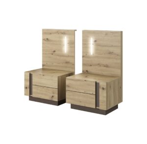 Arco Bedside Cabinets, shown from the front — Arte-N bedroom cabinet