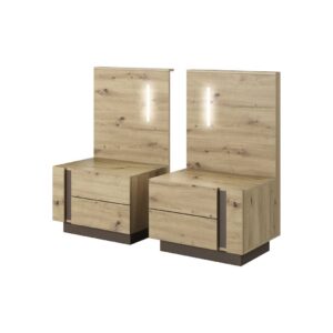 Arco Bedside Cabinets, shown from the front — Arte-N bedroom cabinet