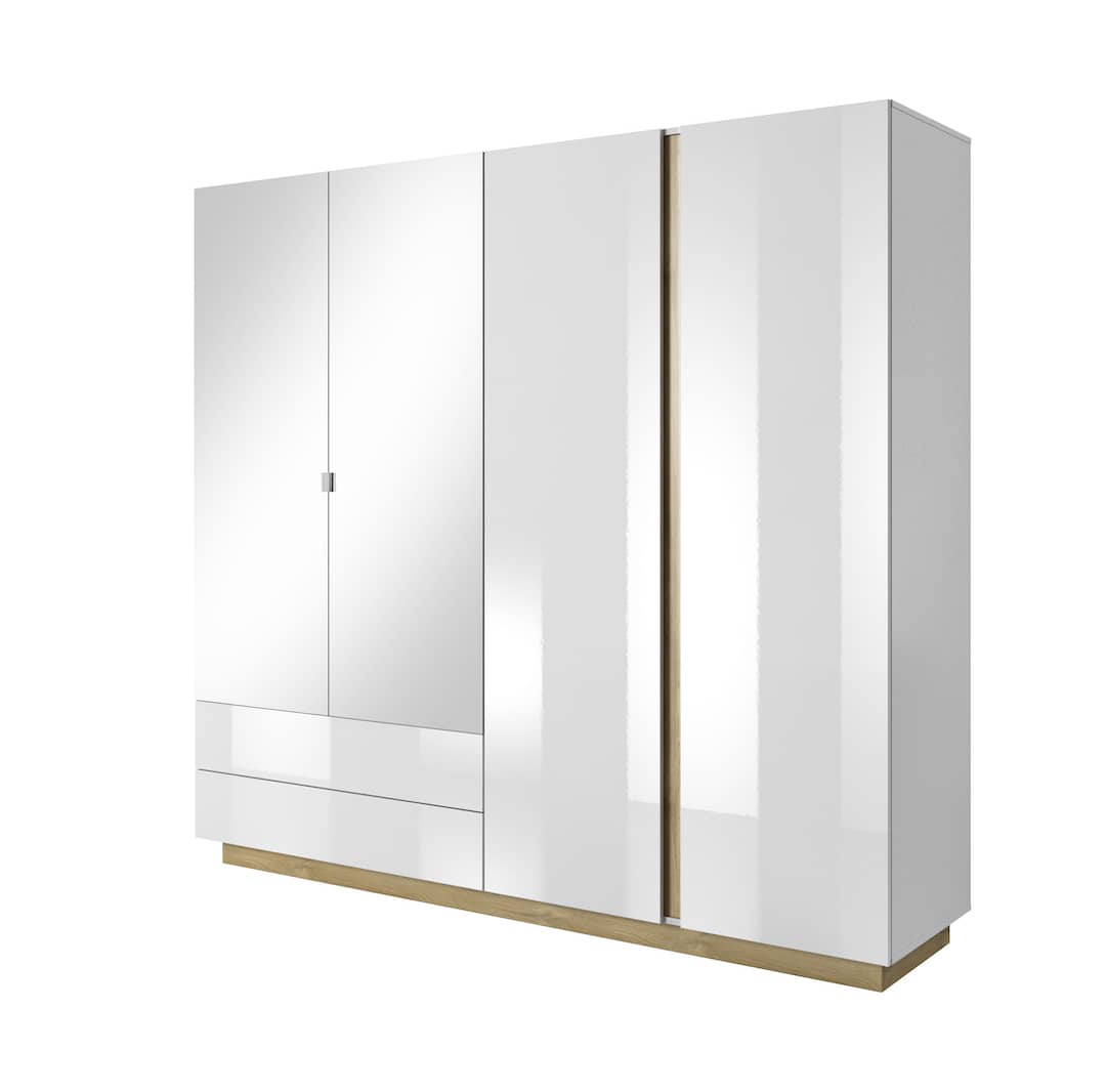 Arco Hinged Door Wardrobe 220cm - side profile showing the depth