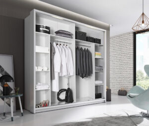 Arti AR-14 Sliding Door Wardrobe 220cm - close detail of the door finish and handle