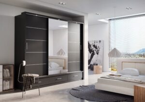 Arti AR-01 Sliding Door Wardrobe 250cm - shown in a bedroom setting, 250cm wide