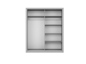 Arti 6 - 2 Sliding Door Wardrobe 120cm - interior layout with the doors open