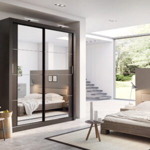 Arti AR-03 Sliding Door Wardrobe 181cm - shown in a bedroom setting, 181cm wide