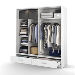 Arti 24 - 2 Sliding Door Wardrobe 200cm - interior layout with the doors open