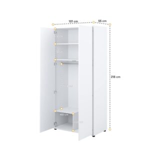 Bed Concept BC-20 Hinged Door Wardrobe 101cm - interior layout with the doors open