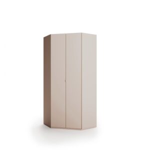 Charlie CH-01 Corner Wardrobe 100cm in Cashmere - shown in a bedroom setting, 100cm wide