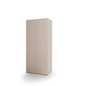 Charlie CH-02 Hinged Wardrobe 100cm in Cashmere - shown in a bedroom setting, 100cm wide