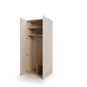 Charlie CH-02 Hinged Wardrobe 100cm in Cashmere - front view with the doors closed