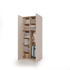 Charlie CH-04 Hinged Wardrobe 100cm - interior layout with the doors open