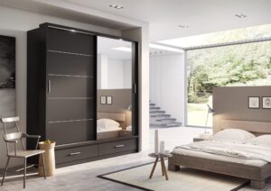 Arti AR-05 Sliding Door Wardrobe 200cm - interior layout with the doors open