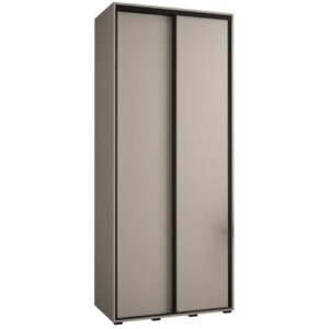 Dakota I Sliding Door Wardrobe 100cm in Cashmere - shown in a bedroom setting, 100cm wide