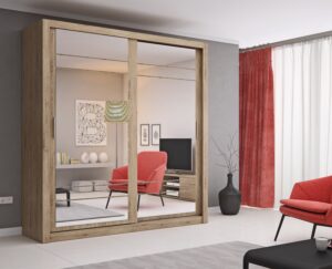 Arti AR-08 Sliding Door Wardrobe 203cm - side profile showing the depth