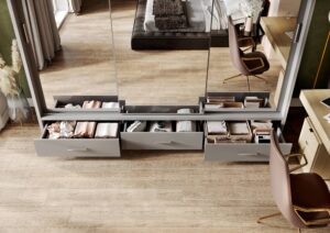 Arti 23 - 3 Sliding Door Wardrobe 250cm - close detail of the door finish and handle