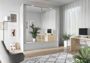Arti 24 - 2 Sliding Door Wardrobe 200cm - shown in a bedroom setting, 200cm wide
