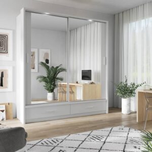 Arti 24 - 2 Sliding Door Wardrobe 200cm - shown in a bedroom setting, 200cm wide
