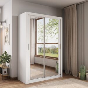 Arti 18 - 2 Sliding Door Wardrobe 150cm - shown in a bedroom setting, 150cm wide